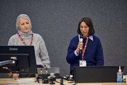 Sophia and Deborah presenting at the 2025 Student Education Conference.